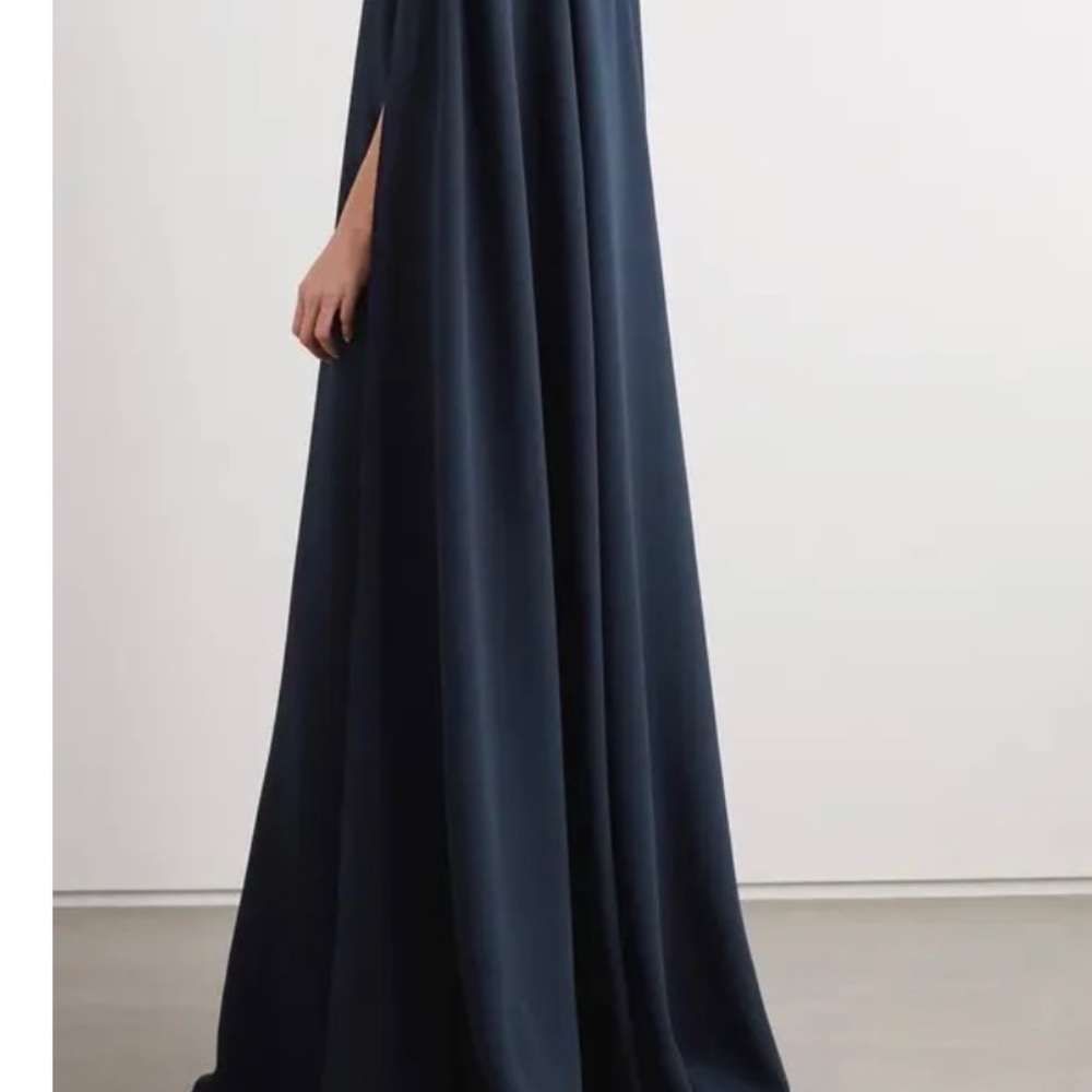 Oscar De La Renta embellished cape gown blue Size 42 Sleeves Can Be Removed - Picture 3 of 3